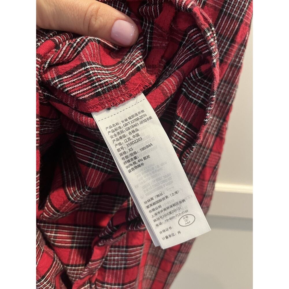 Hollister Black & Red Plaid Cotton Dress Women's size XS - Picture 4 of 7
